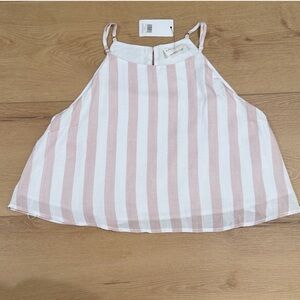 NWT Allie Rose Striped Pink & White Tank Top